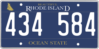 RI license plate 434584