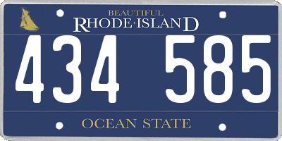 RI license plate 434585