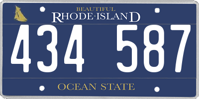 RI license plate 434587