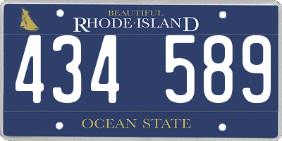 RI license plate 434589