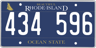 RI license plate 434596