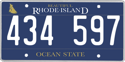 RI license plate 434597