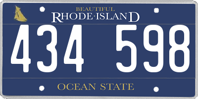 RI license plate 434598