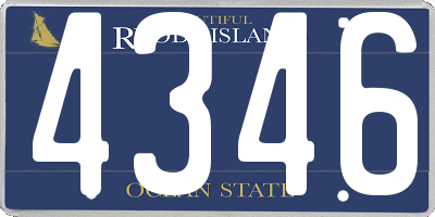 RI license plate 4346