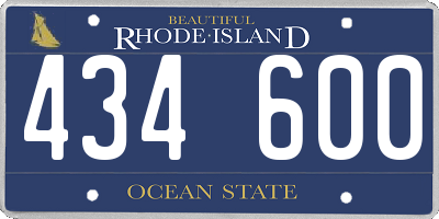 RI license plate 434600