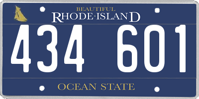 RI license plate 434601