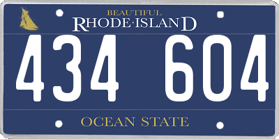 RI license plate 434604