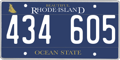 RI license plate 434605