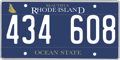 RI license plate 434608