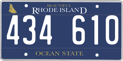RI license plate 434610