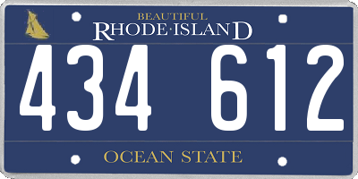 RI license plate 434612