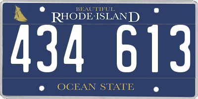 RI license plate 434613