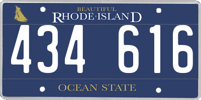 RI license plate 434616