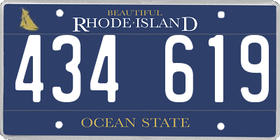 RI license plate 434619