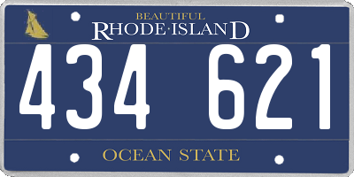 RI license plate 434621