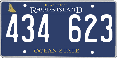 RI license plate 434623