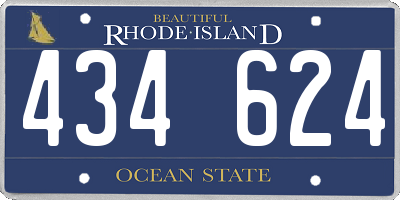 RI license plate 434624
