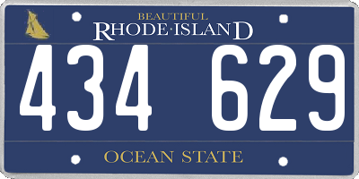 RI license plate 434629