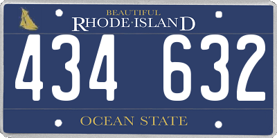 RI license plate 434632