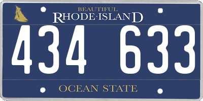 RI license plate 434633