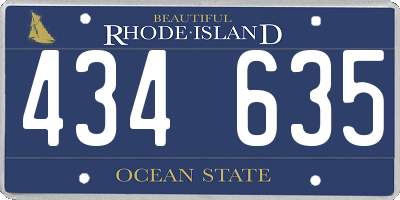 RI license plate 434635
