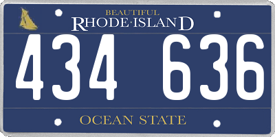 RI license plate 434636