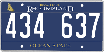 RI license plate 434637