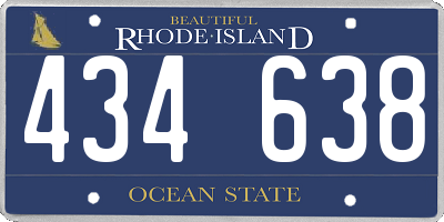 RI license plate 434638