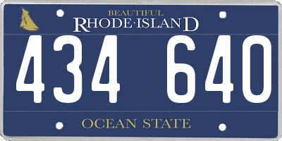 RI license plate 434640
