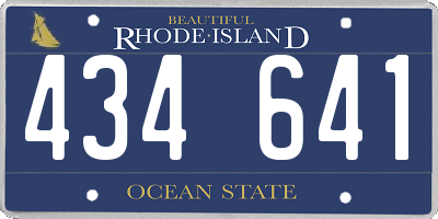 RI license plate 434641