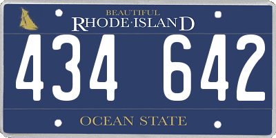 RI license plate 434642