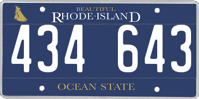 RI license plate 434643