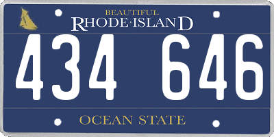 RI license plate 434646