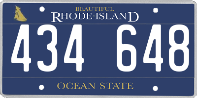 RI license plate 434648