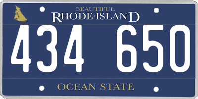 RI license plate 434650