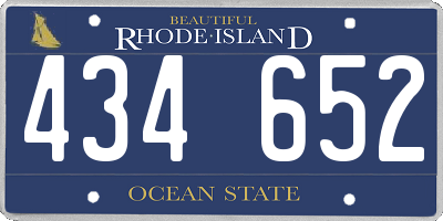 RI license plate 434652