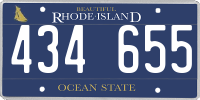 RI license plate 434655