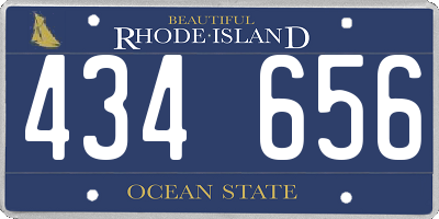 RI license plate 434656