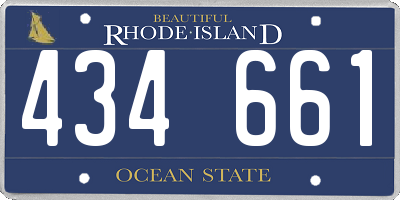 RI license plate 434661