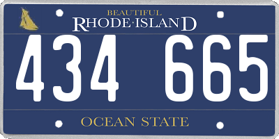 RI license plate 434665