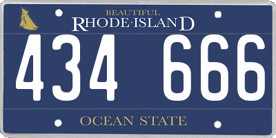 RI license plate 434666