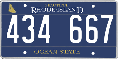 RI license plate 434667