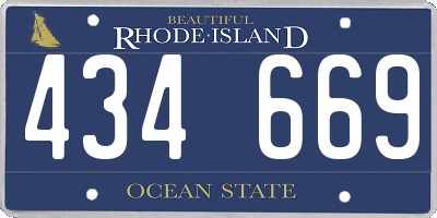 RI license plate 434669