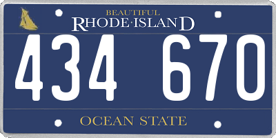 RI license plate 434670
