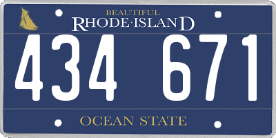 RI license plate 434671