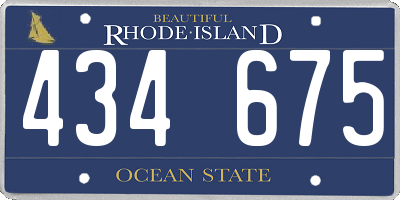 RI license plate 434675