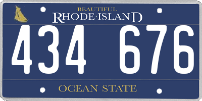 RI license plate 434676