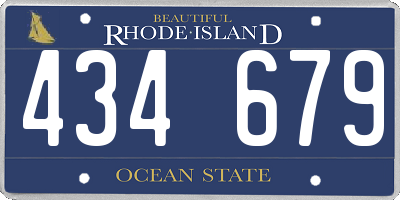 RI license plate 434679