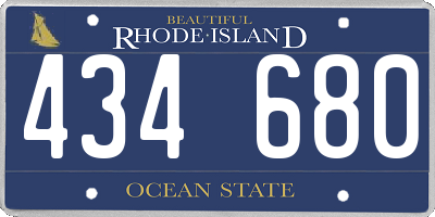 RI license plate 434680