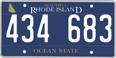 RI license plate 434683